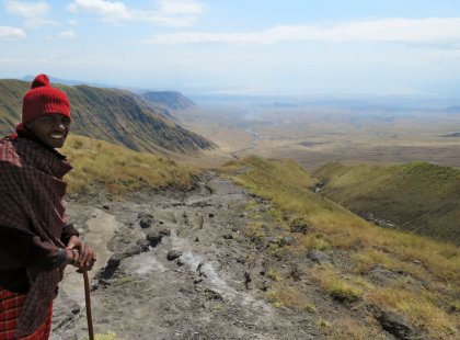 Our hike descends from the edges of the Ngorongoro Highlands to the southern reaches of Lake Natron.