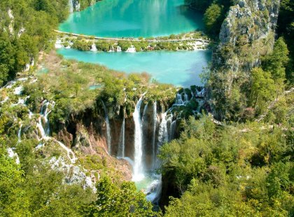Cycle to the upper reaches of Plitvice Lakes National Park, a UNESCO World Heritage site, and marvel at the karst hydrogeology.