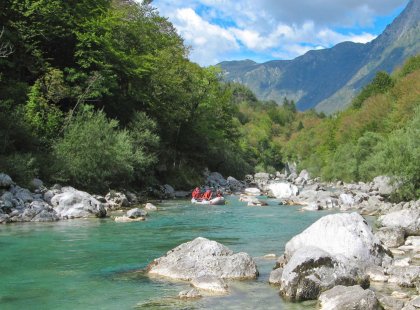 The Soca River offers the option to run rapids after spending time exploring the high country outside Kobarid, immortalized by Hemingway in "A Farewell to Arms."