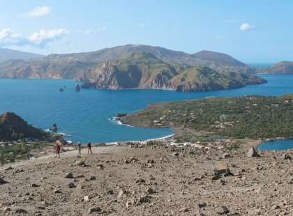 Stromboli and Vulcano (pictured), two islands in the volcanic Aeolian archipelago, offer some of the most dramatic hiking scenery in all of Italy.