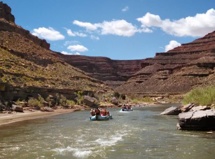 Take a 26-mile scenic float trip on the San Juan River, on the southern border of Utah’s Bears Ears National Monument.