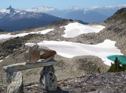 Whistler's iconic Black Tusk soars in the distance.