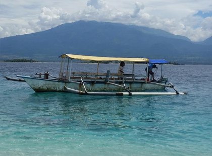Boat on water in Lombok, Indonesia