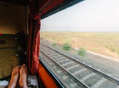 View from a train window, India