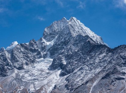 The peak of Mount Everest in Nepal