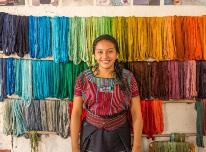 guatemala lake atitlan shop woman coloruful textiles