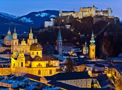 Intrepid Travel austria salzburg city fortress night