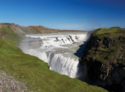 Iceland, lush waterfalls