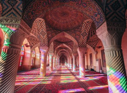 Colouful Vakil Mosque in Shiraz on Iran Real Food Adventure