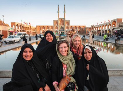 Taking a selfie with Yazd Locals on Iran Real Food Adventure