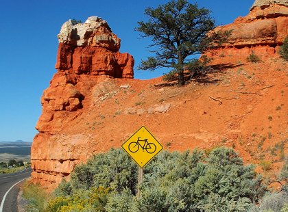 A spin through the La Sal Mountain loop offers spectacular views of the valley below and the meandering Colorado River.