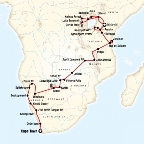 Ultimate Africa - Tour Map