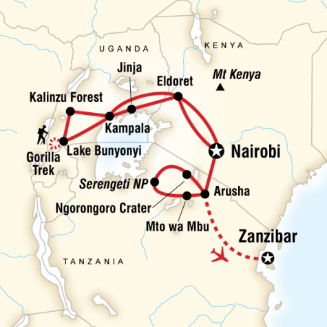 Ultimate East Africa - Tour Map