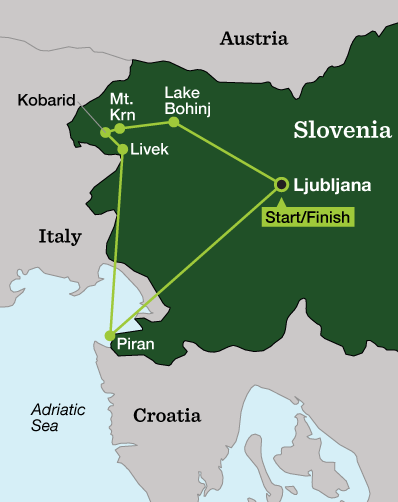 Slovenia Hiking – The Julian Alps - Tour Map