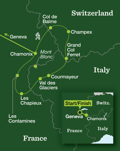 Tour du Mont Blanc Express - Tour Map