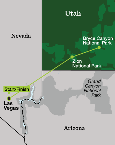 Zion New Year's Adventure - Tour Map
