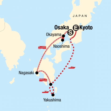 Explore Southern Japan - Tour Map