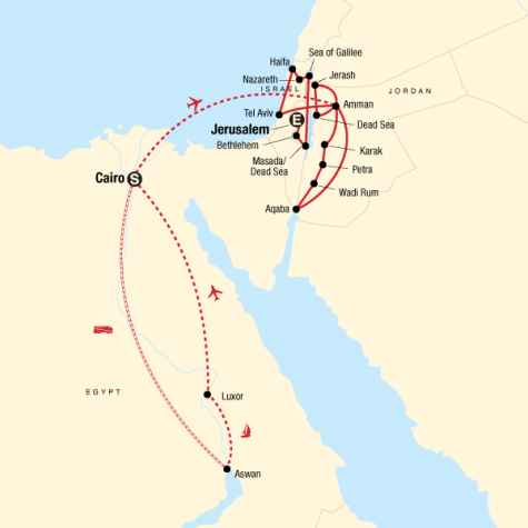 Best of Egypt, Jordan and Israel - Tour Map