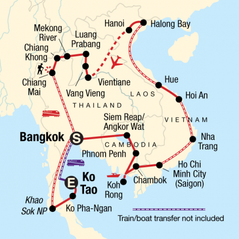 Epic Indochina - Tour Map