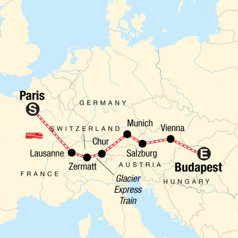 Europe by Rail with the Glacier Express - Tour Map