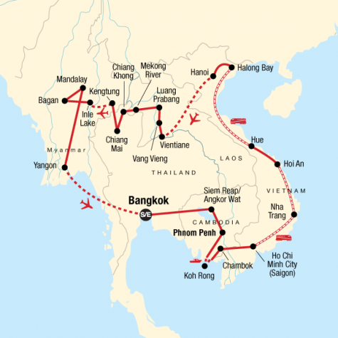 Indochina In-Depth - Tour Map