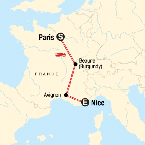 Highlights of France - Tour Map