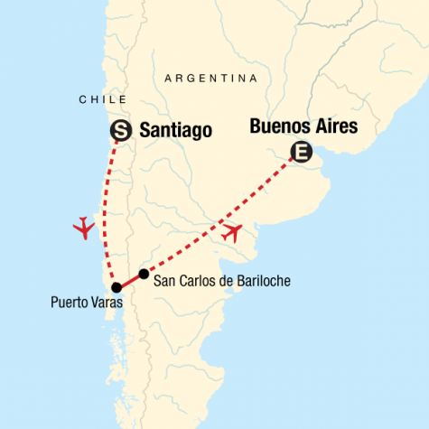 Explore Chile & Argentina - Tour Map