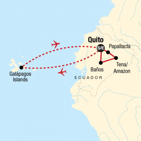 Ecuador Mainland & the Galápagos Islands - Tour Map