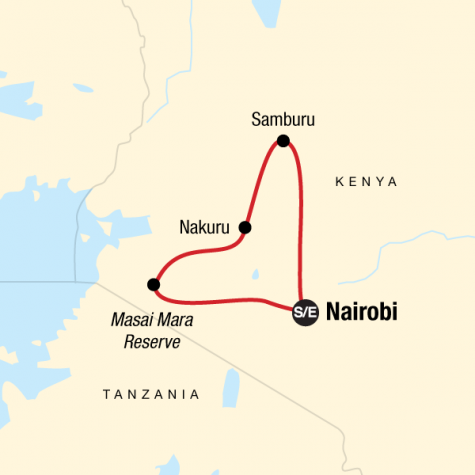 Kenya Camping Safari - Tour Map