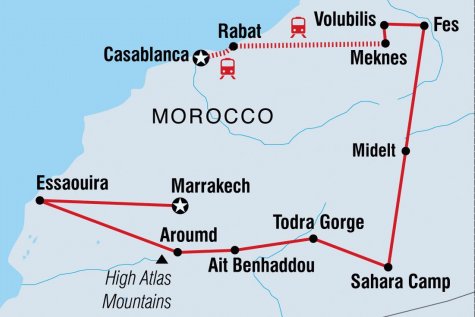 Best of Morocco - For Solo Travellers - Tour Map