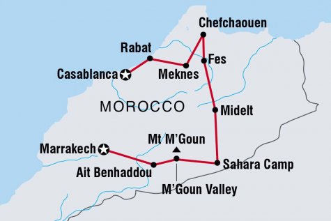Morocco Uncovered - Tour Map