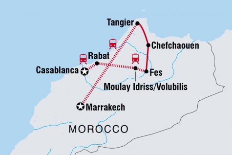 North Morocco Adventure - Tour Map