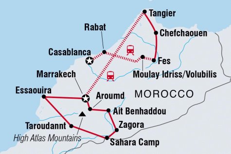 Morocco Encompassed - Tour Map