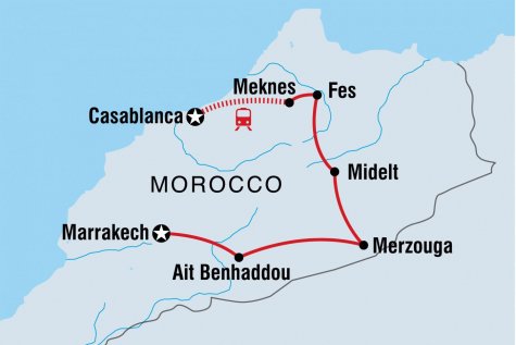 Best of Morocco Family Holiday - Tour Map