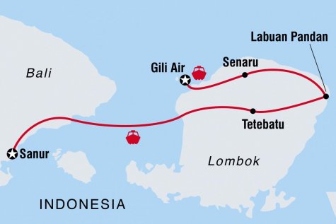 Discover Lombok - Tour Map