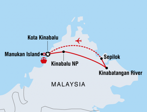 Borneo Family Holiday Comfort - Tour Map
