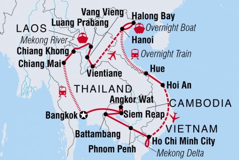 South East Asia Loop - Tour Map