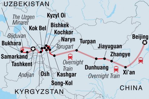The Great Silk Road - Tour Map