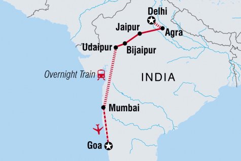 India Real Food Adventure - Tour Map