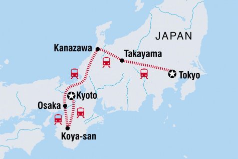 Japan Real Food Adventure - Tour Map