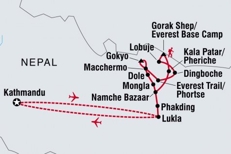 Everest Base Camp & Gokyo Lakes Trek - Tour Map