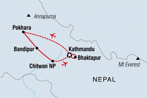 Classic Nepal - Tour Map