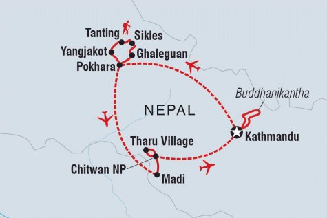 Nepal: Women's Expedition - Tour Map