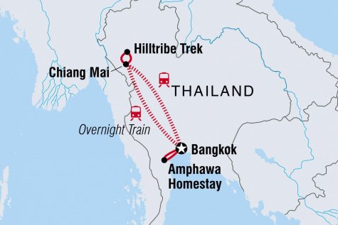 Thailand Family Holiday with Teenagers - Tour Map