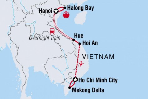Vietnam Family Holiday for solo parents - Tour Map