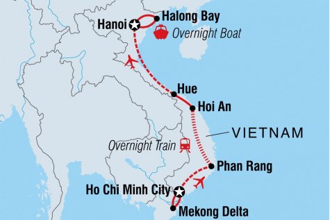 Classic Vietnam - Tour Map