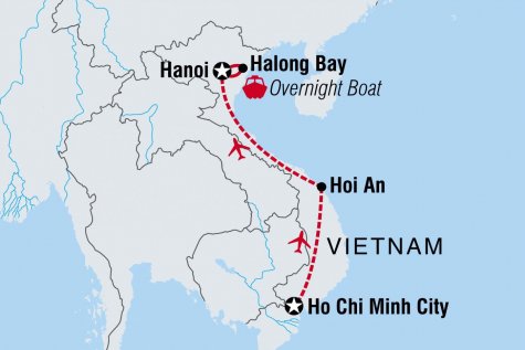 Treasures of Vietnam - Tour Map