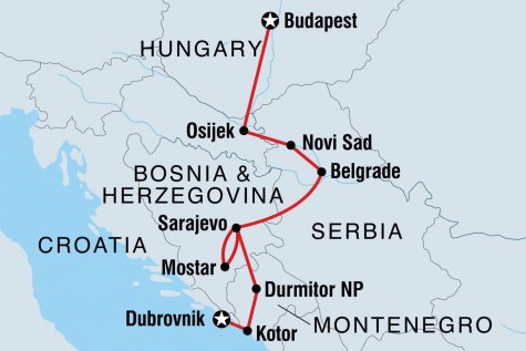 Balkan Adventure - Tour Map