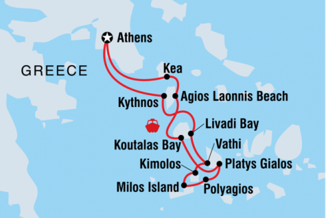 Hidden Cyclades Sailing Adventure - Tour Map