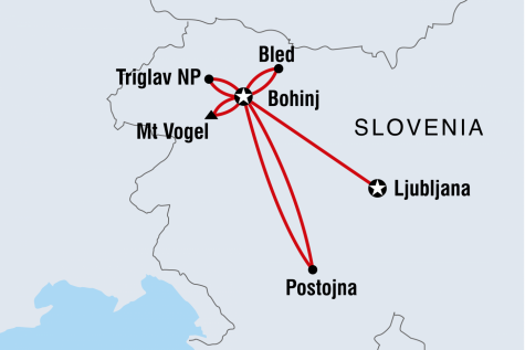 Slovenia Family Holiday with Teenagers - Tour Map
